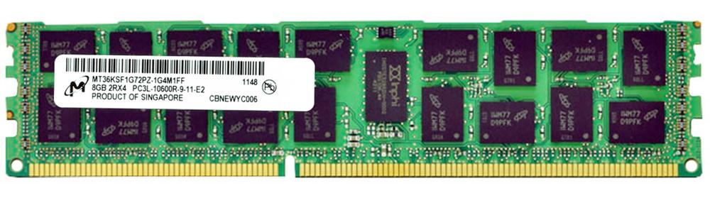 MT36KSF1G72PZ-1G4M1FF Micron 8GB PC3-10600 DDR3-1333MHz ECC Registered CL9 240-Pin DIMM 1.35V Low Voltage Dual Rank Memory Module