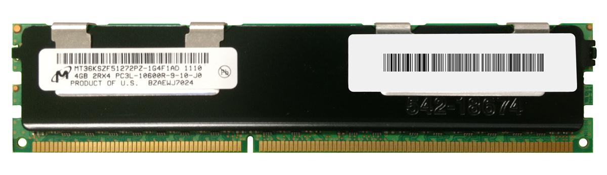 MT36KSZF51272PZ-1G4F1 Micron 4GB PC3-10600 DDR3-1333MHz ECC Registered w/ Parity CL9 240-Pin DIMM 1.35V Low Voltage Dual Rank Memory Module