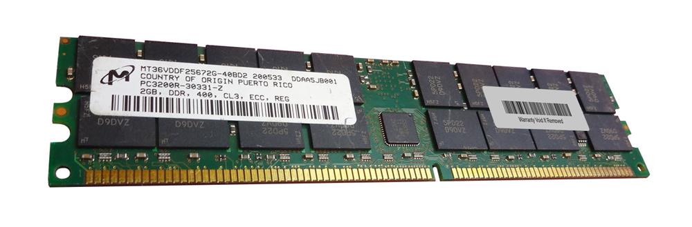 MT36VDDF25672G-40BD2 Micron 2GB PC3200 DDR-400MHz Registered ECC CL3 184-Pin DIMM 2.5V Dual Rank Memory Module