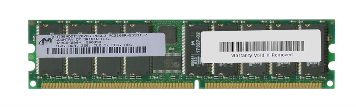 MT36VDDT12872G-265C2 Micron 1GB DDR1 PC2100 Memory