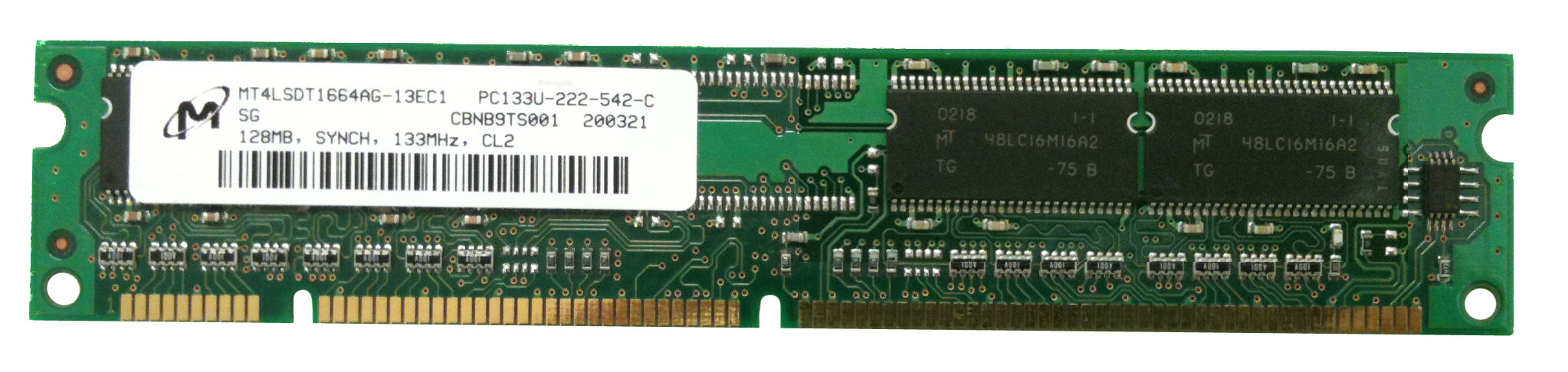M4L-PC133NSD16128M M4L Certified 128MB 133MHz PC133 Non-ECC CL3 168-Pin x16 DIMM