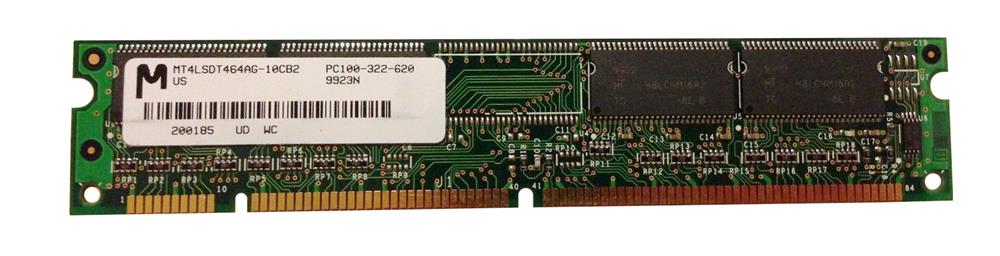 MT4LSDT464AG-10CB2 Micron 32MB PC100 100MHz non-ECC Unbuffered CL2 168-Pin DIMM Single Rank Memory Module