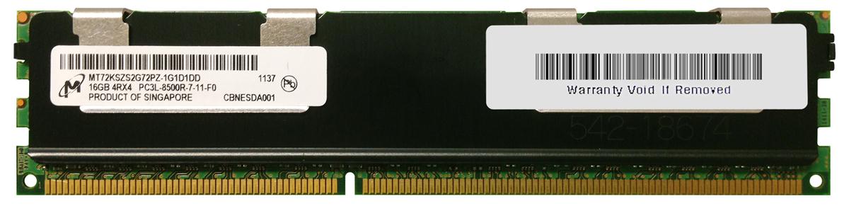 MT72KSZS2G72PZ-1G1D1DD Micron 16GB PC3-8500 DDR3-1066MHz ECC Registered CL7 240-Pin DIMM 1.35V Low Voltage Quad Rank Memory Module