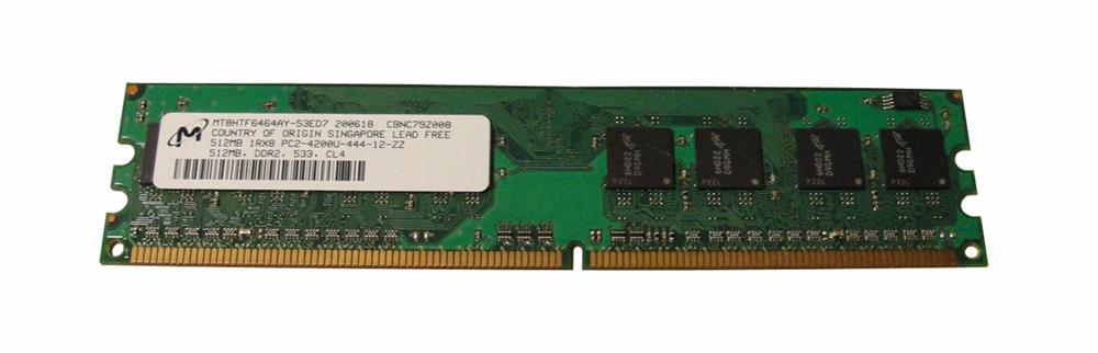 MT8HTF6464AY-53ED7 Micron 512MB PC2-4200 DDR2-533MHz non-ECC Unbuffered CL4 240-Pin DIMM Single Rank Memory Module