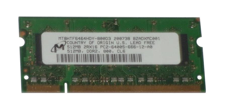 3D-PC2800D2ZS609-512 512MB PC2-6400 DDR2-800MHz non-ECC Unbuffered CL6 200-Pin SoDimm Memory Module 32x16 3D P/N