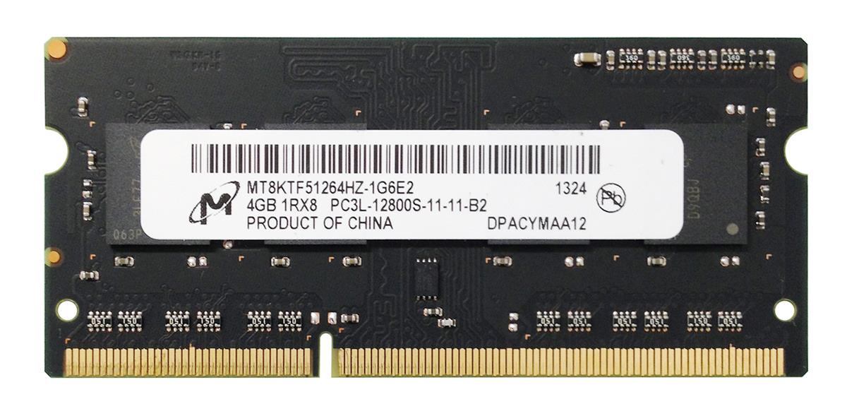MT8KTF51264HZ-1G6 Micron 4GB PC3-12800 DDR3-1600MHz non-ECC Unbuffered CL11 204-Pin SoDimm 1.35V Low Voltage Memory Module
