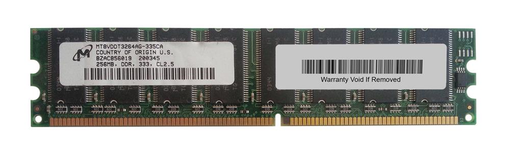 MT8VDDT3264AG-335CA Micron 256MB PC2700 DDR-333MHz non-ECC Unbuffered CL2.5 184-Pin DIMM Single Rank Memory Module