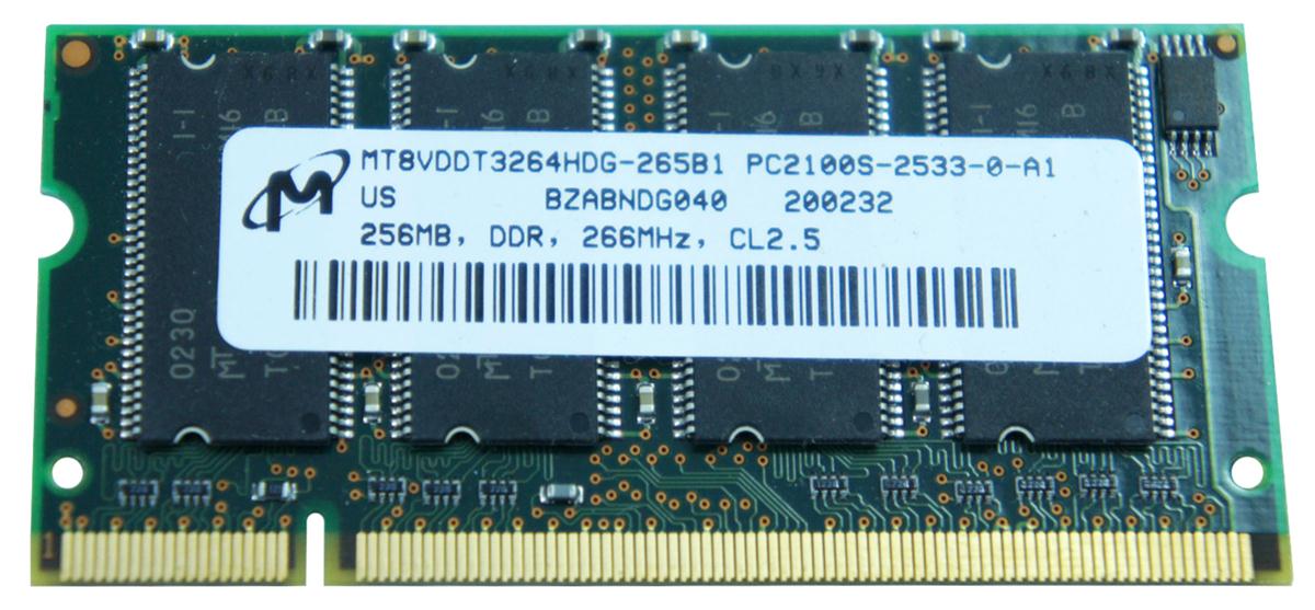 3D-266X64SC25-256 256MB PC2100 DDR-266MHz non-ECC Unbuffered CL2.5 200-Pin SoDimm Memory Module 3D P/N