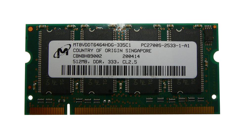 M4L-PC1333ND1S825S-512M M4L Certified 512MB 333MHz DDR PC2700 Non-ECC CL2.5 200-Pin Single Rank x8 SoDimm