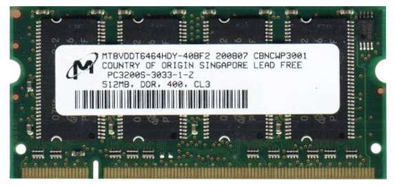 3D-400X64SC3A-512 512MB PC3200 DDR-400MHz non-ECC Unbuffered CL3 200-Pin SoDimm Memory Module 3D P/N