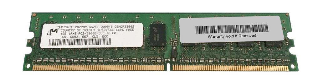 MT9HTF12872AY-667E1 Micron 1GB PC2-5300 DDR2-667MHz ECC Unbuffered CL5 240-Pin DIMM Single Rank Memory Module