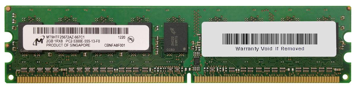 MT9HTF25672AZ-667C1 Micron 2GB PC2-5300 DDR2-667MHz ECC Unbuffered CL5 240-Pin DIMM Single Rank Memory Module