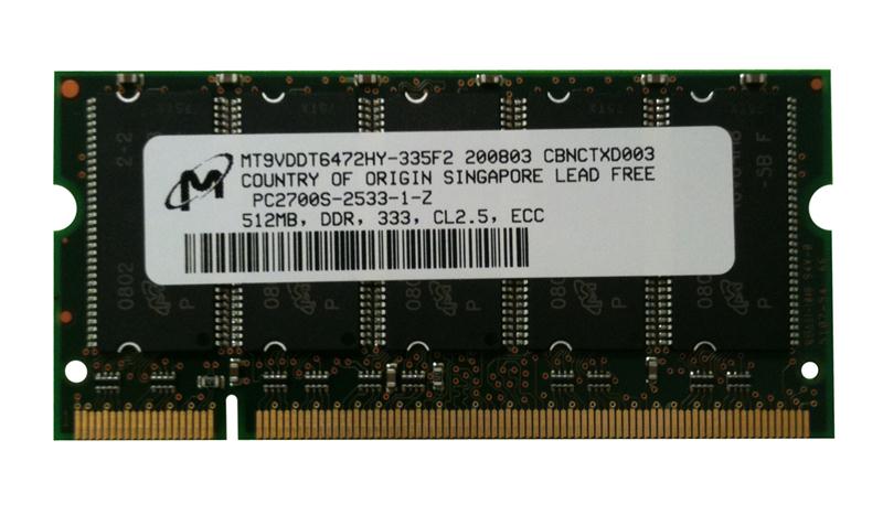 M4L-PC1333ED1S825S-512M M4L Certified 512MB 333MHz DDR PC2700 ECC CL2.5 200-Pin Single Rank x8 SoDimm