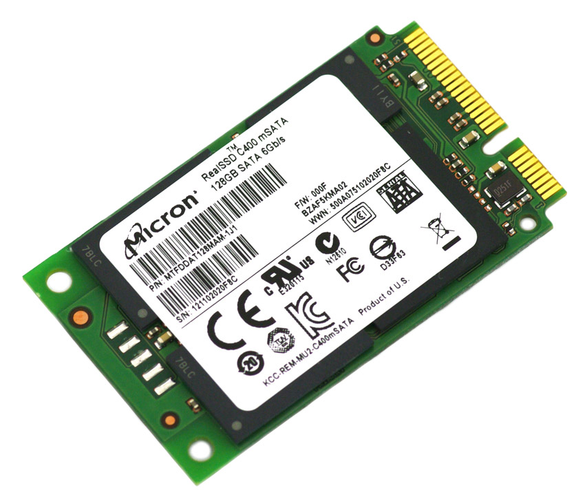 MTFDDAT128MAM-1J1 Micron RealSSD C400 128GB MLC SATA 6Gbps mSATA Internal Solid State Drive (SSD)