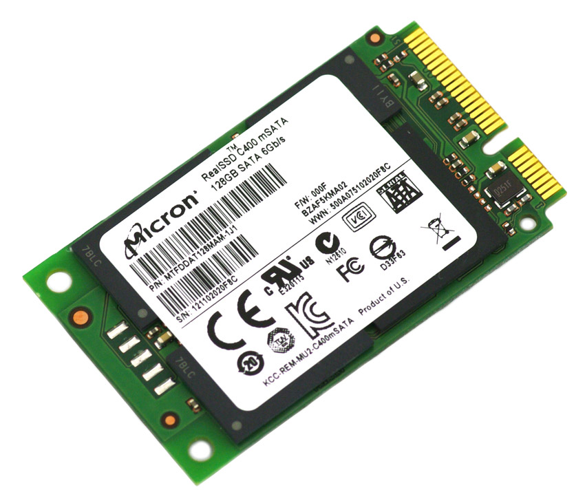 MTFDDAT128MAM-1J1 Micron RealSSD C400 128GB MLC SATA 6Gbps mSATA Internal Solid State Drive (SSD)