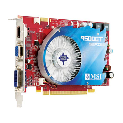 N9500GT-MD512 MSI GeForce 9500 GT 512MB 128-Bit GDDR2 PCI Express 2.0 x16 HDCP Ready SLI Support Video Graphics Card
