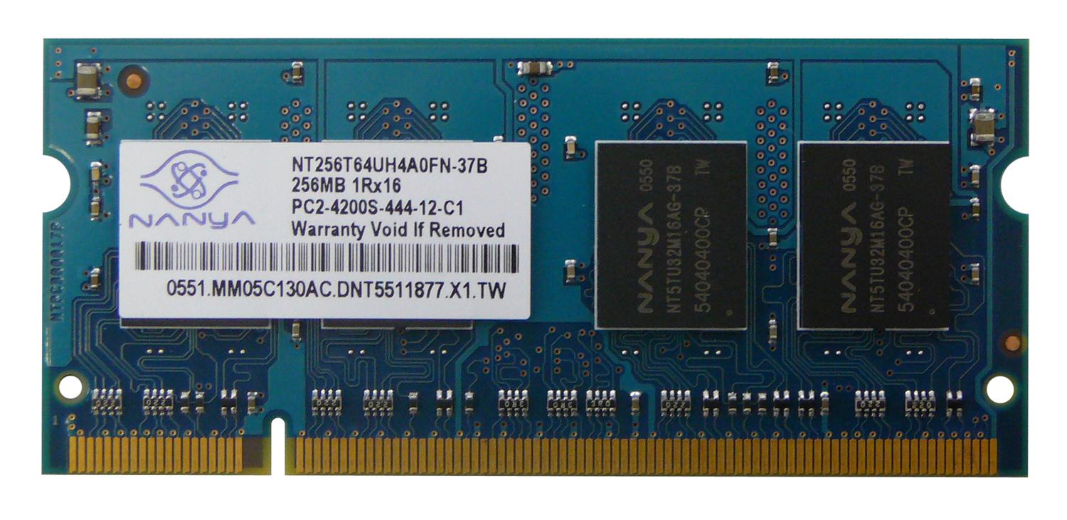 NT256T64UH4A0FN-37B Nanya 256MB PC2-4200 DDR2-533MHz 200-Pin SoDimm Memory Module