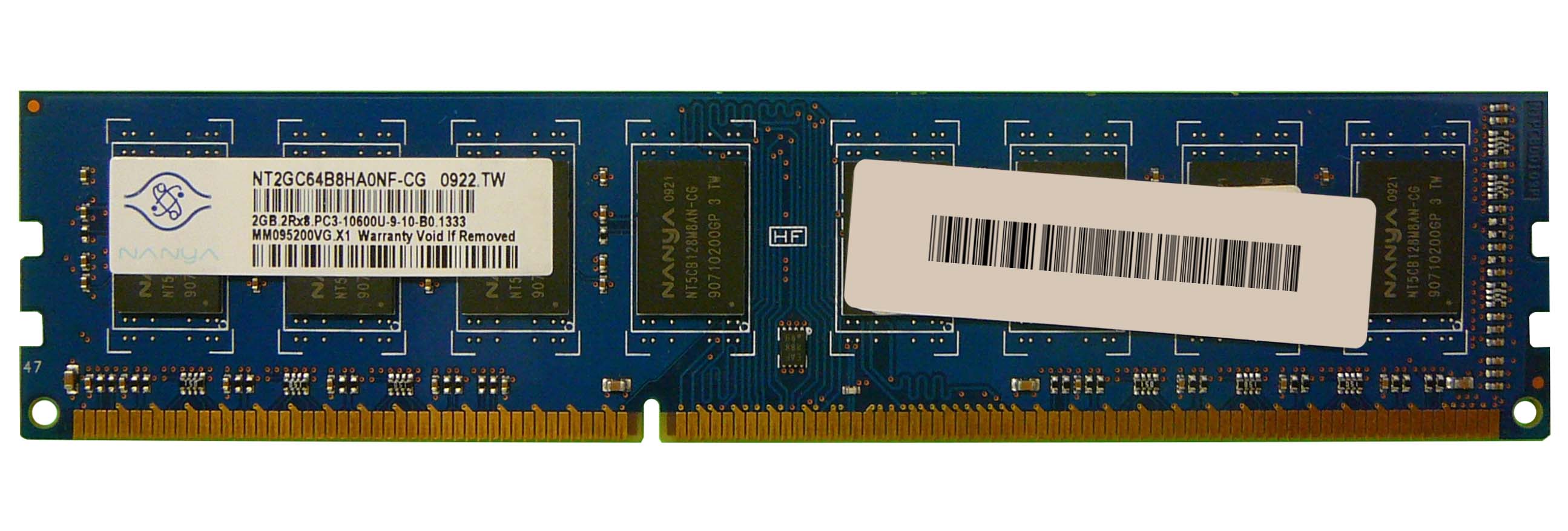 NT2GC64B8HA0NF-CG Nanya 2GB DDR3 PC10600 Memory