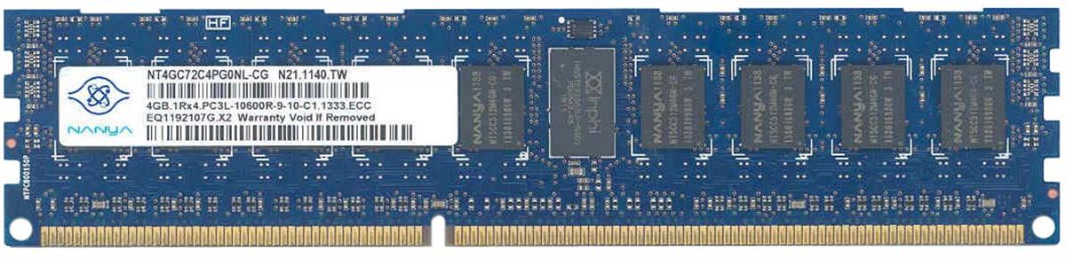 NT4GC72C4PG0NL-CG Nanya 4GB PC3-10600 DDR3-1333MHz ECC Registered CL9 240-Pin DIMM 1.35V Low Voltage Single Rank Memory Module
