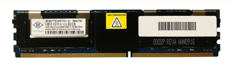 NT4GT72U4ND2BD-3C Nanya 4GB PC2-5300 DDR2-667MHz ECC Fully Buffered CL5 240-Pin DIMM Dual Rank Memory Module