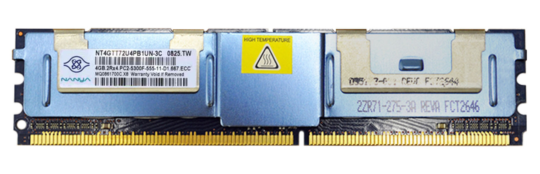 NT4GTT72U4PB1UN-3C Nanya 4GB PC2-5300 DDR2-667MHz ECC Fully Buffered CL5 240-Pin DIMM Dual Rank Memory Module