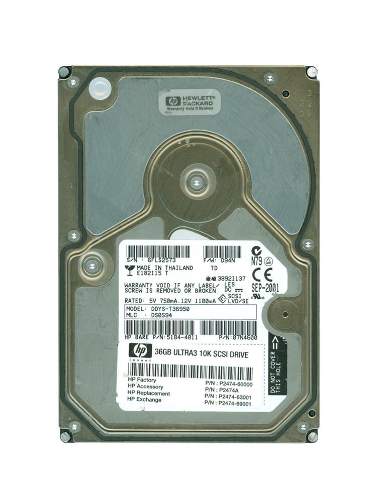 P2474A HP 36.4GB 10000RPM Ultra-160 SCSI 80-Pin LVD Hot Swap 3.5-inch Internal Hard Drive