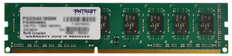 PSD34G16002 Patriot 4GB PC3-12800 DDR3-1600MHz non-ECC Unbuffered CL11 240-Pin DIMM Dual Rank Memory Module
