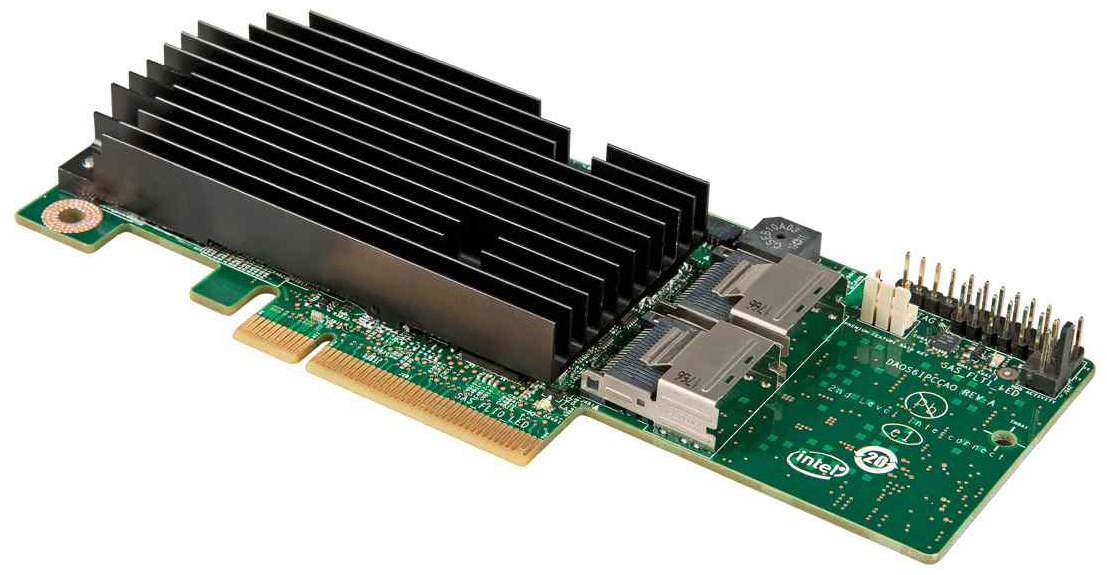RMS25KB080 Intel 8-Port SAS 6Gbps / SATA 6Gbps PCI Express 2.0 x8 Low Profile MD2 RAID 0/1/1E/10 Controller Card 