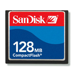 SDCFB-128-A10 SanDisk 128MB CompactFlash Memory Card for Digital Cameras and PDAs