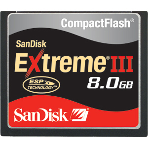 SDCFX3-8192-901 SanDisk 8GB Extreme III CompactFlash Memory Card