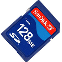 SDSDJ-128 SanDisk 128MB Secure Digital Memory Card