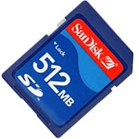 SDSDMJ-512 SanDisk 512MB Mini Secure Digital (SD) Flash Memory Card