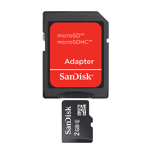 SDSDQM-002G-B35A SanDisk 2GB microSD Flash Memory Card with Adapter