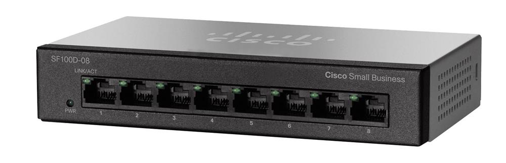 SF100D-08 Cisco SF100D 8-Ports 10/100Mbps PoE Unmanaged Desktop Switch (Refurbished)