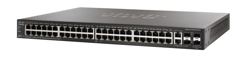 SG500-52P Cisco SG500 52-Ports 10/100/1000 RJ-45 PoE Stackable Manageable Layer2 Rack-mountable Switch with 2x Combo Gigabit SFP Ports and 2x SFP Ports (Refurbished)
