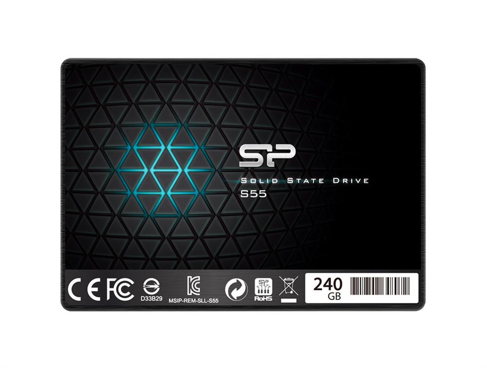 SP240GBSS3S55S27 Silicon Power Slim S55 240GB TLC SATA 6Gbps 2.5-inch Internal Solid State Drive (SSD) (Upgrade Kit)