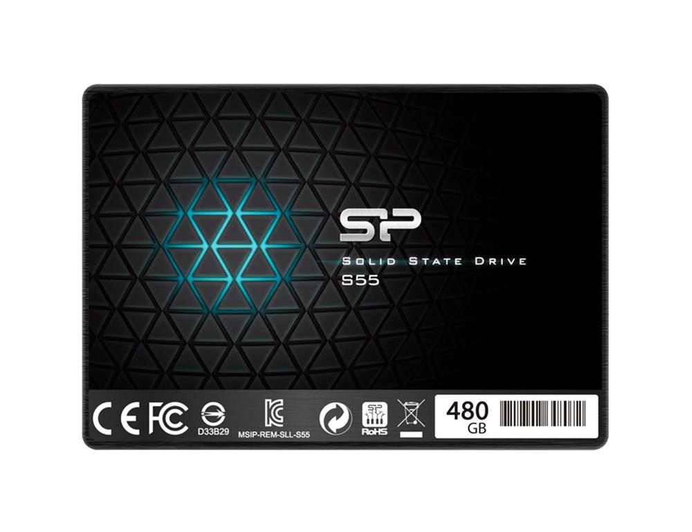SP480GBSS3S55S25 Silicon Power Slim S55 480GB TLC SATA 6Gbps 2.5-inch Internal Solid State Drive (SSD)