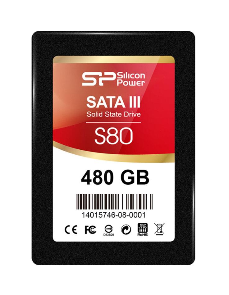 SP480GBSS3S80S25 Silicon Power Slim S80 480GB MLC SATA 6Gbps 2.5-inch Internal Solid State Drive (SSD)