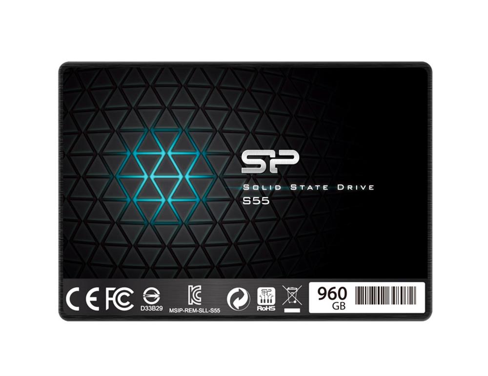 SP960GBSS3S55S25 Silicon Power Slim S55 960GB TLC SATA 6Gbps 2.5-inch Internal Solid State Drive (SSD)