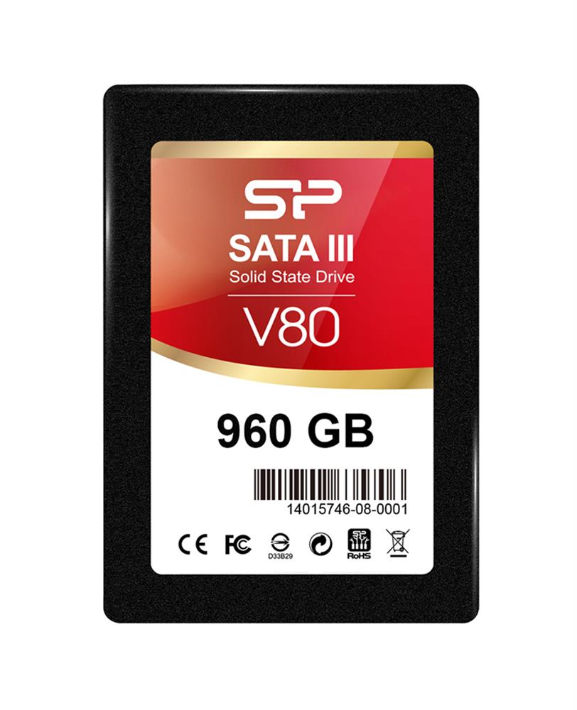 SP960GBSS3V80S25 Silicon Power Velox V80 960GB MLC SATA 6Gbps 2.5-inch Internal Solid State Drive (SSD)