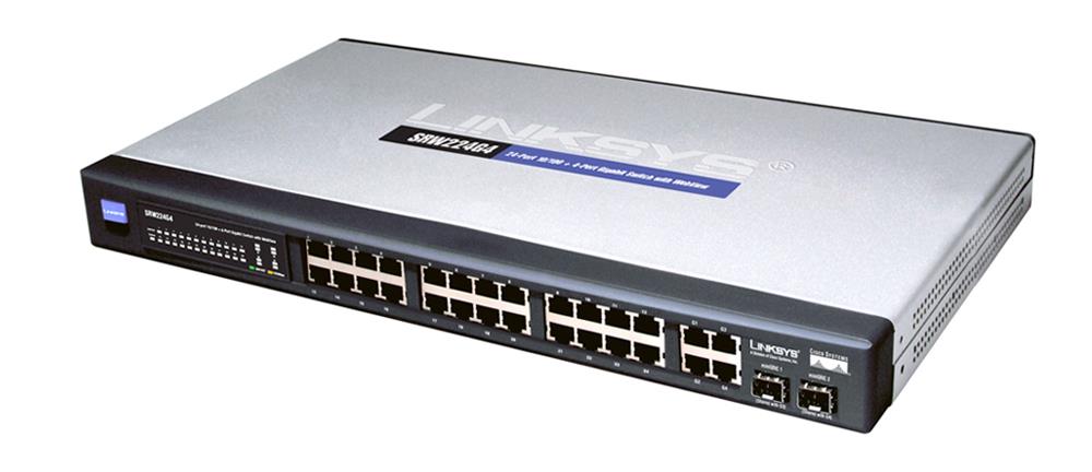 SRW224G4-K9 Cisco SRW224G4 24-Ports 10/100Mbps PoE 4 x Gigabit Ethernet Managed Switch (Refurbished)