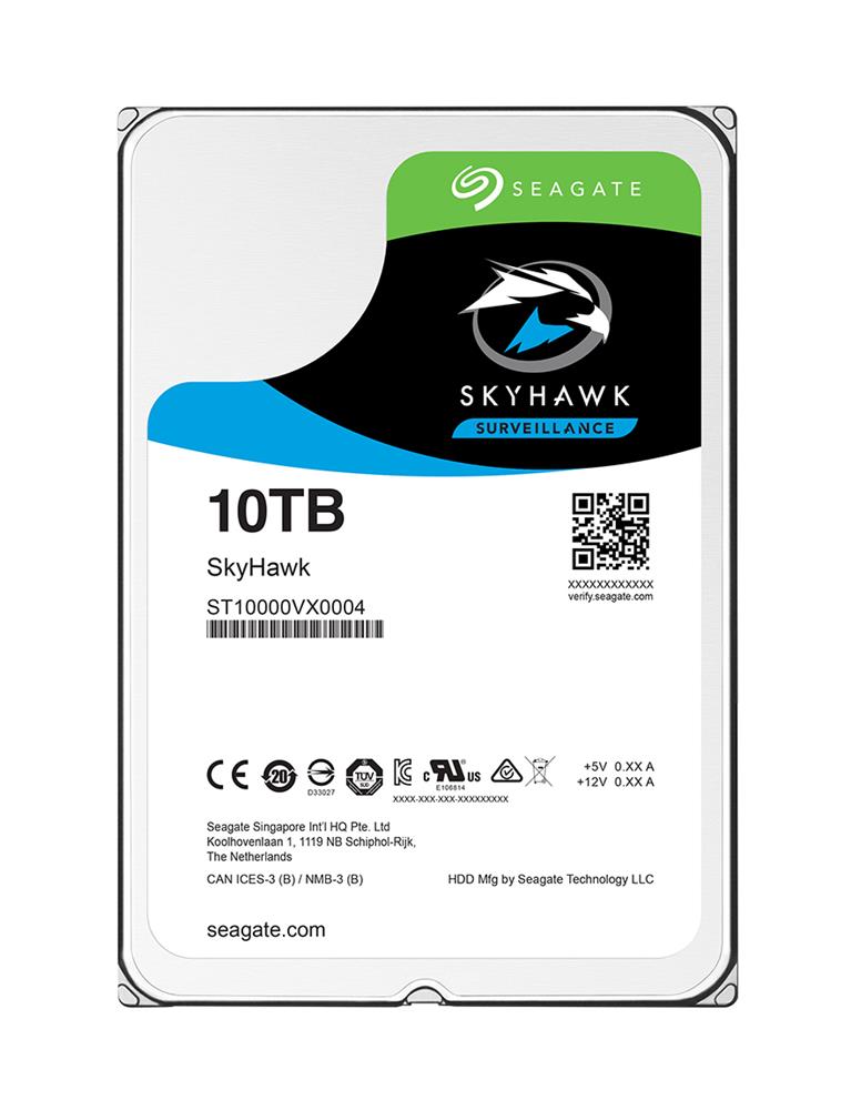 ST10000VX0004 Seagate SkyHawk 10TB 7200RPM SATA 6Gbps 256MB Cache (512e) 3.5-inch Internal Hard Drive