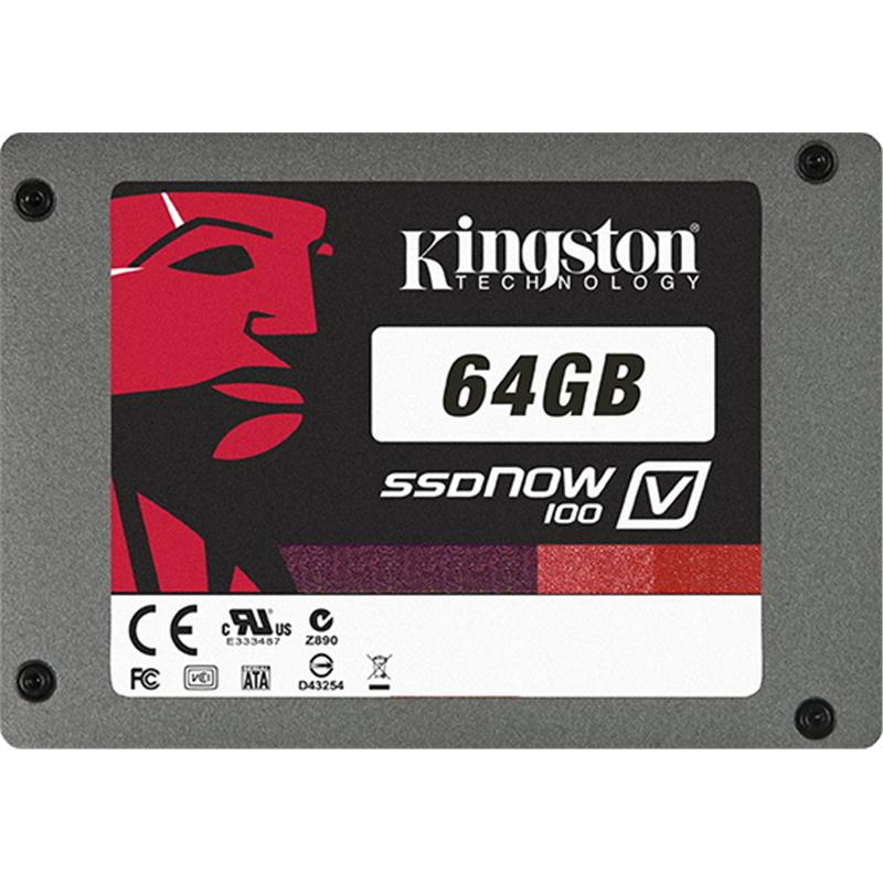 SV100S2D/64GZ Kingston SSDNow V100 Series 64GB MLC SATA 3Gbps 2.5-inch Internal Solid State Drive (SSD)
