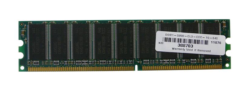 SAMSUNG/3RD-11076 Samsung 1GB PC3200 DDR-400MHz ECC Unbuffered CL3 184-Pin DIMM Memory Module