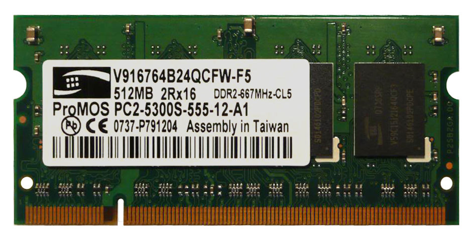 3D-12D240N64S073-512M 512MB Module DDR2 SoDimm 200-Pin PC2-5300 CL=5 non-ECC Unbuffered DDR2-667 1.8V 64Meg x 64 for Asus A8SN-CF Motherboard n/a