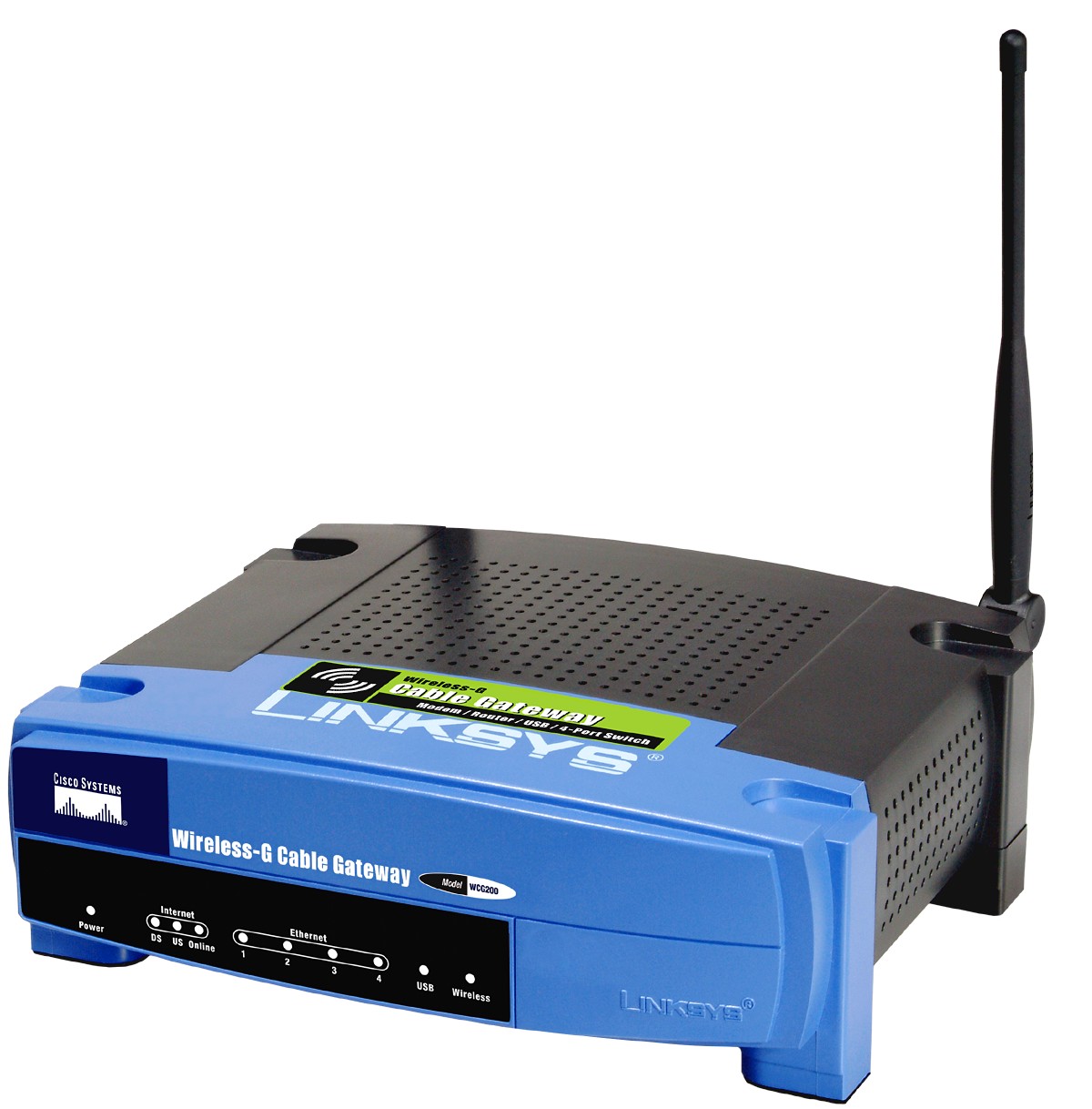WCG200 Linksys Wireless 802.11G 4-Port 10/100Base-TX RJ-45 Cable Gateway Fast Ethernet Switch (Refurbished)