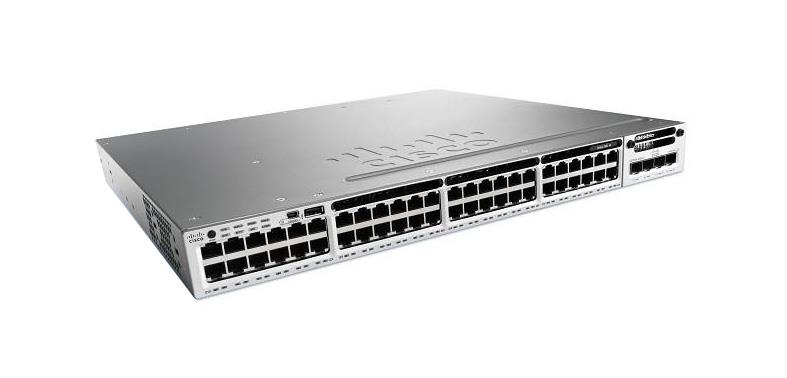 WS-C3850-48T-E-RF Cisco Catalyst 3850 48-Ports 10/100/1000Base-T RJ-45 Manageable Layer3 Rack-mountable 1U and Desktop Stackable Switch with 1x Expansion Slot (Refurbished)
