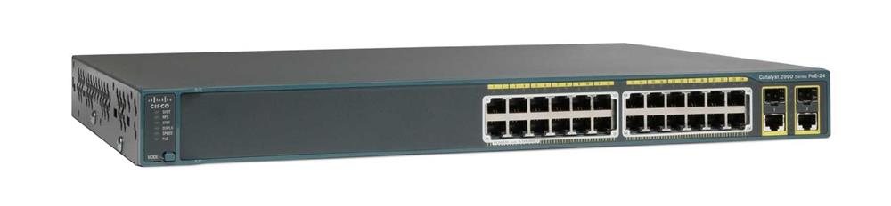 WSC296024TTL06 Cisco Catalyst 2960 Series 24-Ports Ethernet 10/100Mbps 2 x 10/100/1000Mbps uplinks Network Switch (Refurbished)