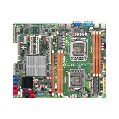 Z8NA-D6 ASUS Dual Socket LGA 1366 Intel 5500 + ICH10R Chipset Quad-Core Xeon X5600/X5500 Quad-Core/Dual Core E5600/E5500 Series/ Dual-Core/ Quad-Core Xeon L5600/L5500 Series Processors Support DDR3 6x DIMM 6x SATA2 3.0Gb/s ATX Server Motherboard (Refurbished) 
