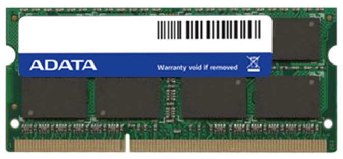 AD3S133322G9-S ADATA 2GB PC3-10600 DDR3-1333MHz non-ECC Unbuffered CL9 204-Pin SoDimm Single Rank Memory Module